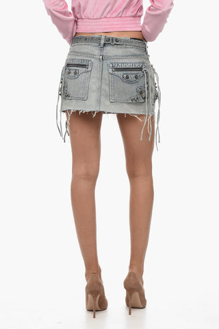 Studded Denim CAGOLE Mini Skirt