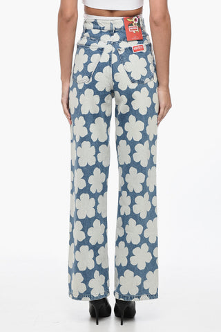 PARIS Floral Patterned Wide Leg Jeans 25cm