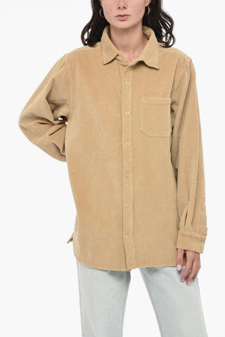 Camicia UNISEX in Cotone a Coste Con Taschino