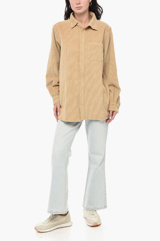 Ribbed Cotton UNISEX Shirt with Breast Pocket