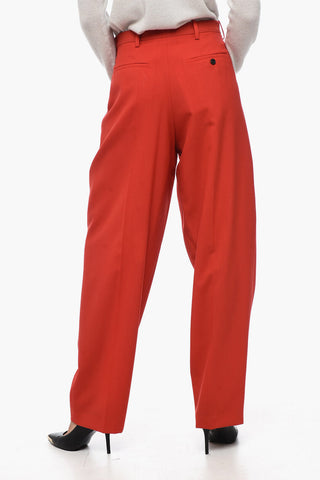 Loose-Fit Wool Trousers with Pleats