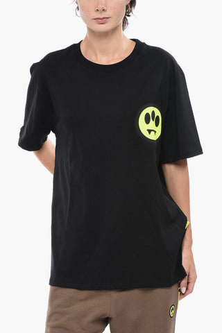Solid Color Crew-neck UNISEX T-Shirt with Fluo Print