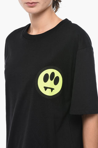 Solid Color Crew-neck UNISEX T-Shirt with Fluo Print
