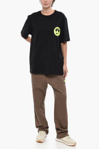 Solid Color Crew-neck UNISEX T-Shirt with Fluo Print