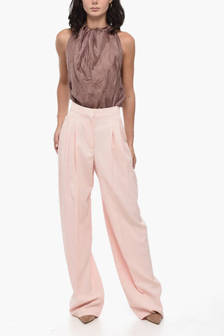 Pleated High-Waisted Wool Pants