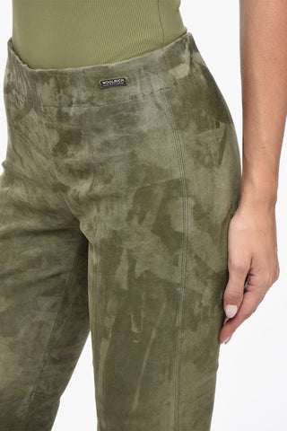Elastic Waistband Suede Leggings