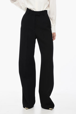 Virgin Wool Blend Straight Fit Pants