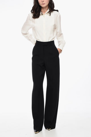 Virgin Wool Blend Straight Fit Pants