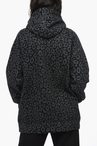 Animal Patterned Fleeced Cotton UNISEX Sweatshirt with Hood