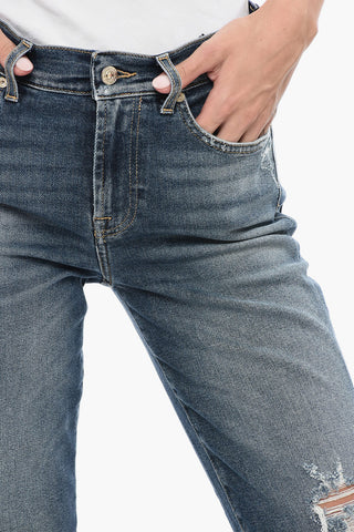 LUXE VINTAGE Cropped Jeans with Distressed Effect 18cm