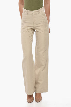 Linen-Cotton Blend Trousers