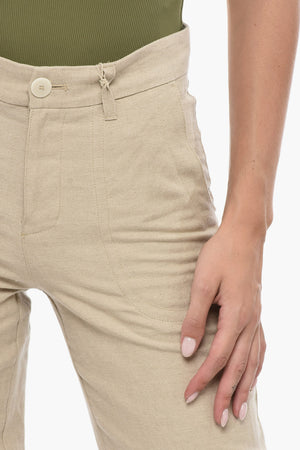 Linen-Cotton Blend Trousers