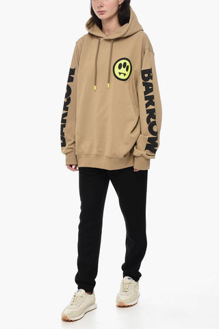 Solid Color Hoodie With Print