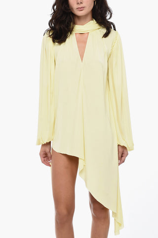 Kleid Mit Schleifenkragen Und Asymmetrischem Design