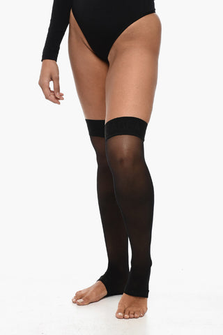 Solid Color Stockings with Logoed Band