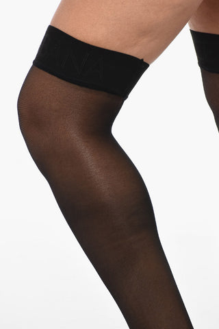 Solid Color Stockings with Logoed Band