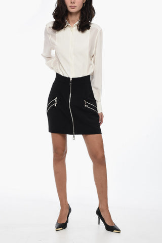 Multipocketed Miniskirt with Front Full Zip