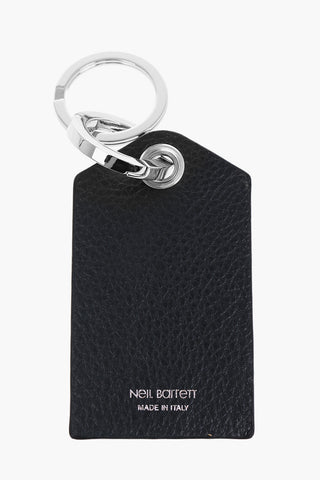 Hammered Leather Pendant Keychain with Thunderbolt Detail