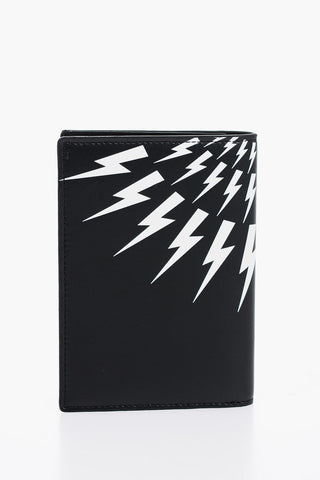 Leather FAIR-ISLE THUNDERBOLT Passport Holder