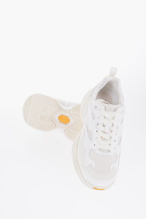 CROQUIS Mesh and Suede Low-Top Sneakers Solid-Color