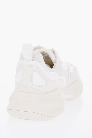 CROQUIS Mesh and Suede Low-Top Sneakers Solid-Color