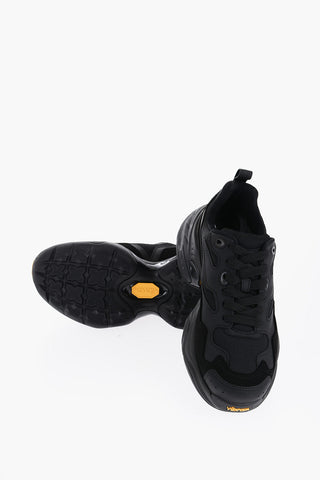 CROQUIS Mesh and Suede Low-Top Sneakers Solid-Color