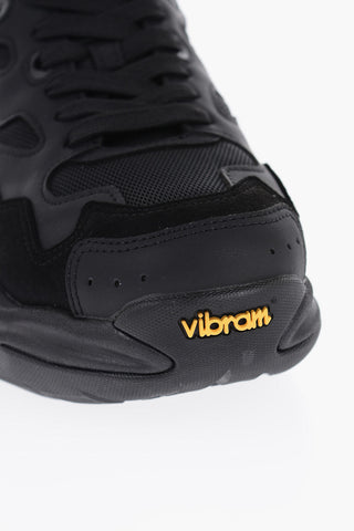 CROQUIS Mesh and Suede Low-Top Sneakers Solid-Color