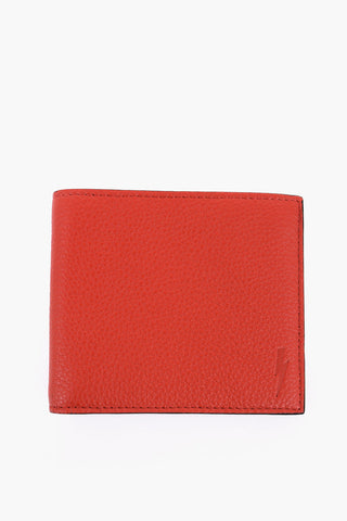 Solid Color Textured Leather Bi-Fold Wallet
