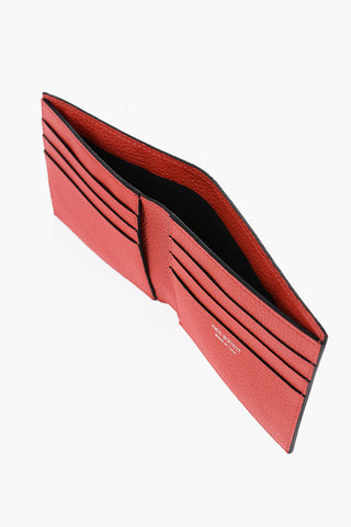 Solid Color Textured Leather Bi-Fold Wallet
