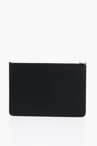 Leather FAIR-ISLE THUNDERBOLT Pouch with Zip Closure
