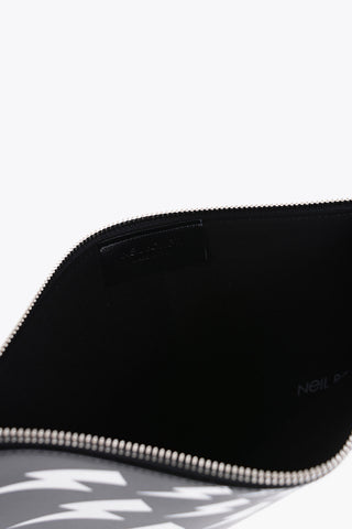 Leather FAIR-ISLE THUNDERBOLT Pouch with Zip Closure