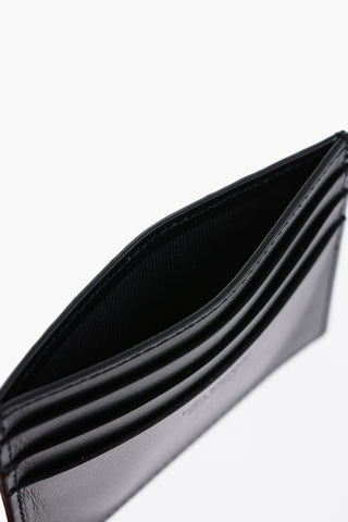 Leather FAIR-ISLE THUNDERBOLT Card Holder with Contrast Print