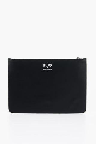 FELIX THE CAT' Leather Pouch With Contrast Print