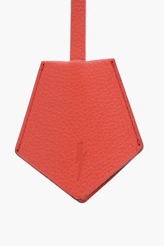 Solid Color Textured Leather Keyring