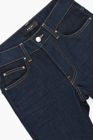 Jeans Skinny con Cuciture a Vista e Logo Patch sul Retro 13cm