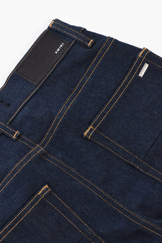 Jeans Skinny con Cuciture a Vista e Logo Patch sul Retro 13cm