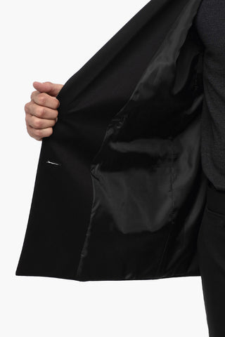 Solid Color Double-Breasted Blazer with Golden Buttons