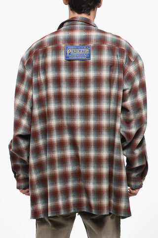 Camicia In Lana Con Frantasia A Quadri