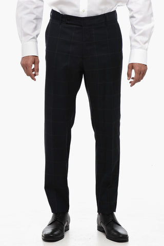 Pantaloni in Lana Vergine a Quadri