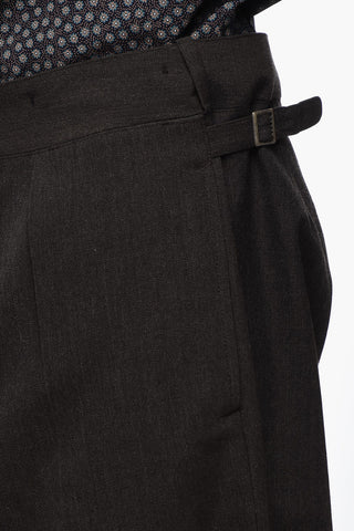 MM0 Single-pleated Wide Leg Wool Pants