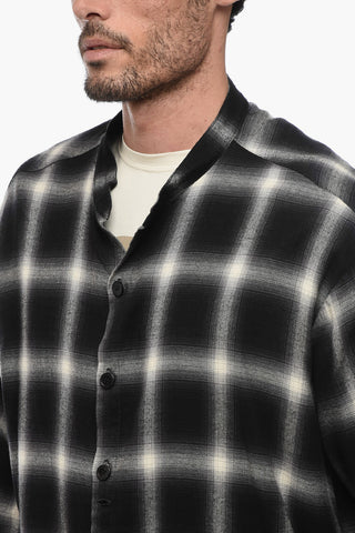 Flannel Oversized Shirt with Raw Cut