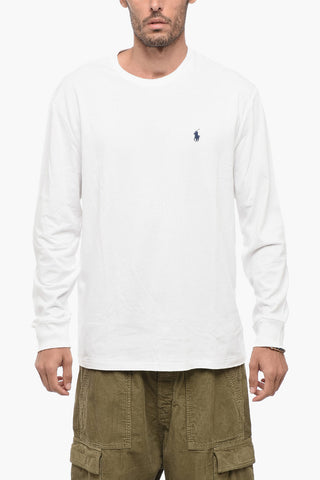 Crew Neck Cotton T-Shirt with Cuffs
