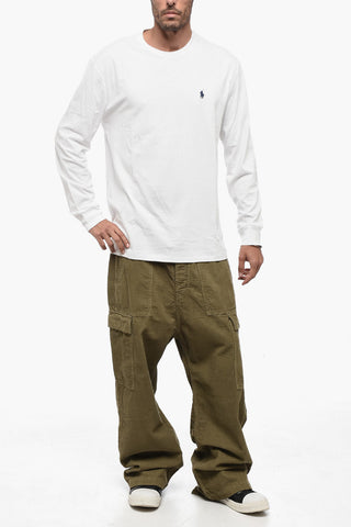 Crew Neck Cotton T-Shirt with Cuffs
