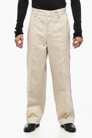 Straight-leg Pants with Contrasting Stripes
