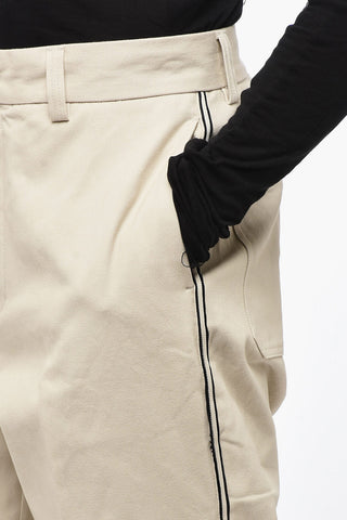 Straight-leg Pants with Contrasting Stripes
