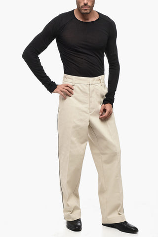 Straight-leg Pants with Contrasting Stripes