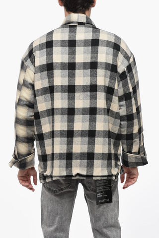 Overshirt Imbottita con Fantasia a Quadri