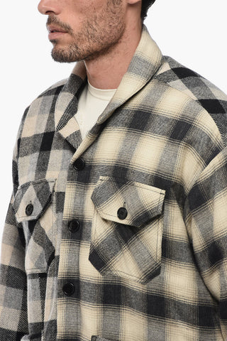 Overshirt Imbottita con Fantasia a Quadri