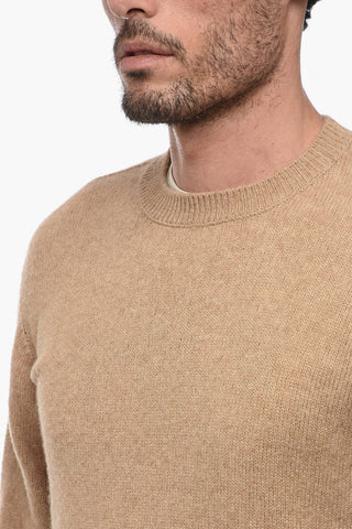 Crew Neck Wool and Camel Blend Sweater