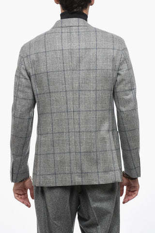 Blazer in Lana Vergine e Cashmere a Quadri